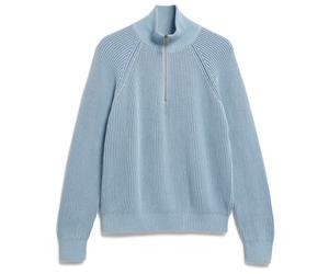 ARMEDANGELS - Women's Troyer Vanisé Knit Sweater - Pull - XL - blue glow / dark blue glow