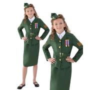 Armée Costume Fille Enfants Guerre Historique Mondiale Déguisement Uniforme G