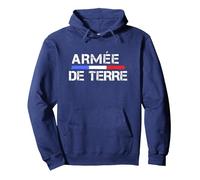 Armée de Terre Française Sweat à Capuche, Unisexe pour Adultes, Bleu Marine, S