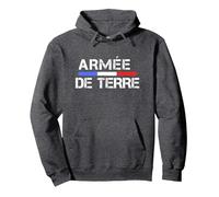 Armée de Terre Française Sweat à Capuche, Unisexe pour Adultes, Chiné Foncé, XL