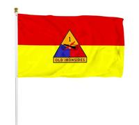Armée Des Services En Uniforme, 1Re Division Blindée Drapeau Résistant Aux Intempéries Drapeau De Jardin Avec Œillets Garden Flag Pour Fête Extérieur Balcon 3X5Ft