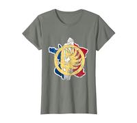Armée Militaire Française Etrangere Troupe Disant Design T-Shirt, Femme, Vert Kaki chiné, S