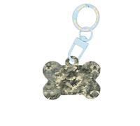 Armée Numérique Camouflage Impression Mode Chien Étiquettes Acrylique Porte-clés Chien Forme d'os Double Face Motif Étiquettes pour chiens et chats, Medium, Acrylique