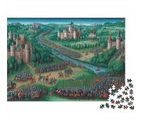 Armées médiévales Combattant dans Une vallée,Puzzles pour Adultes 1000pcs (75x50cm),Jeux De Défi