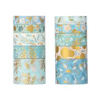 Armelaudin Washi Tape Lot de 10 rouleaux ruban adhésif 30/15/10 mm large, thème d'ouverture jardin, masquage japonais (3 m) pour décorer votre scrapbooking, bricolage, bullet journal, Kawaii