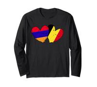 Arménie Belgique Amour Coeur Arménien Belge Double Nationalité Manche Longue