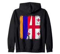 Arménie Géorgie Demi-drapeau Arménienne Géorgienne Racines Sweat à Capuche