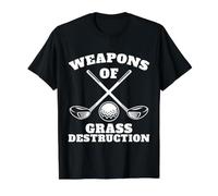 Armes de Destruction d'herbe drôle de Golf T-Shirt Graphique avec Valeur, Homme, Noir, XL