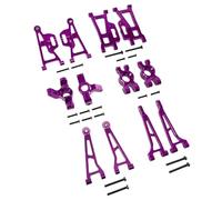Armes de Suspension métallique et Coups de Direction pour 1/14 RC Car - Front Rear Upper Lower A Arms, Rear Hubs, Aluminum Replacement Parts Compatible avec 14209 14210 H14BM(Purple)