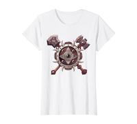 Armes et Bouclier de Masse d'épée Fantastique pour Les Joueurs de Combat T-Shirt Graphique avec Valeur, Femme, Blanc, S