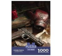 Armes et Roses 1000 Pièces Puzzle Le Cadeau Parfait pour La Famille Et Les Amis Puzzles pour Adultes Jeu Éducatif Jouets Défi pour Adultes Et Enfants38x26cm/1000pcs