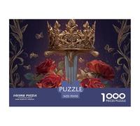 Armes et Roses Puzzle 1000 Pièces Jeu Cadeau Unique Puzzle À Faire Soi-même pour Décoration D'intérieur,Cadeaux Adultes Et Enfants À Partir De 14 Ans70x50cm/1000pcs