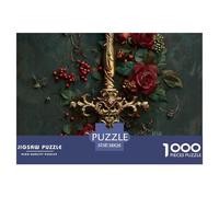 Armes et Roses Puzzle De 1000 Pièces Jeu Cadeau Unique Puzzle À Faire Soi-même pour Décoration D'intérieur,Cadeaux Adultes Et Enfants38x26cm/1000pcs