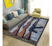 Armes Militaires D'Assaut Tapis 3D Imprimé Tapis Graphique Antidérapant Grand Tapis Salon Décoration Intérieur Tapis De Sol 80 X 120 Cm / 31,5 X 47,2 Pouces - Polyester Nettoyage Facile ，Avec -3Z7X8Q6