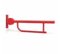 Armitage Shanks Contour 21 Rail de support à charnière rouge pliable pour toilettes handicapées Fixation murale de salle de bain Conforme à la norme Doc M Capacité de charge de 85 kg