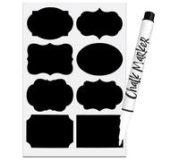 Armiz Etiquettes autocollantes bocaux, 64PCS - Etiquettes pour tableau noir avec stylo à craie