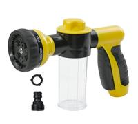 Armo® Pistolet d'arrosage multifonction avec 8 modes réglables Distributeur de savon intégré pour lavage de voiture, jardinage, pelouse, plantes, animaux domestiques (jaune)