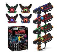 ArmoGear Jeu Laser Adulte - Set de 4 Pistolets et Gilets 0.9 mW Infrarouge