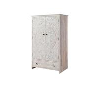 Armoire 108x64 Manguier huilé Blanc KASHMIR N° 106