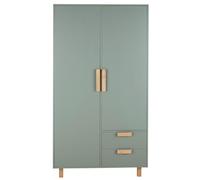 Armoire 2 portes 2 tiroirs vert kaki L100 100x190x55cm Vert