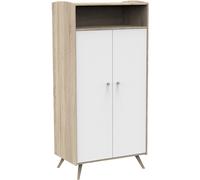Armoire 2 portes et 1 niche - access marron/blanc TU