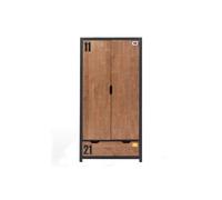 Armoire 2 Portes "Alex" 200cm Marron & Noir