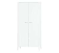 Armoire 2 Portes Avec Étagères Et Penderie - Poignées Métal - Angele Blanc TU