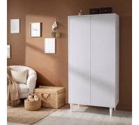 Armoire 2 Portes Avec Étagères Et Penderie - Ouverture Push - Milann Blanc TU