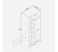 Armoire 2 portes avec étagères et tringle à vêtements Axis