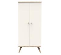Armoire 2 portes avec pieds bois - camille vanille TU