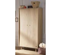 Armoire 2 portes avec pieds bois et poignées métal - my love marron TU