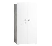 BabyPrice Armoire 2 Portes bébé 175x85x56cm en Bois Blanc