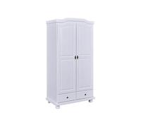 Armoire 2 Portes Bois Massif Blanc - NEDER -