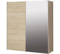 Armoire 2 portes coulissantes avec miroir - chêne sonoma - 170,3 x 61,2 x 190,5 cm - ULOS Beige G