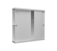 Armoire 2 portes coulissantes - Avec miroir - L231cm - Coloris : Blanc - ADALRIK II