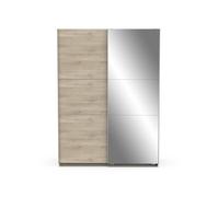 Armoire 2 Portes Coulissantes Et Miroir - L148 Cm Marron