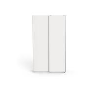 Armoire 2 Portes Coulissantes - L116,5 Cm Blanc