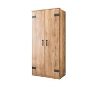 Armoire 2 Portes Décor Chêne - H199 Cm Marron