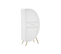 Armoire 2 Portes Design "Venus" 133cm Blanc & Or