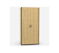 Armoire 2 portes DETROIT penderie 80 cm avec étagères rangement maxi capacité