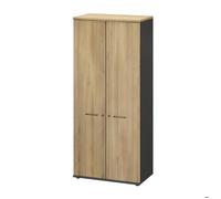 Armoire 2 portes effet bois chêne du bocage avec étagères
