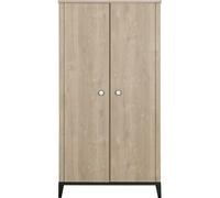 Armoire 2 portes en chêne blond noir Marcel