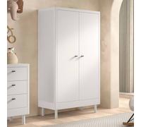 Armoire 2 portes en hêtre massif aubane blanc TU