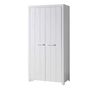 Armoire 2 portes pin massif laqué blanc Erik