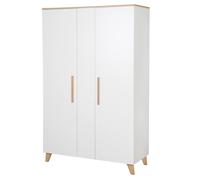 Armoire 2 portes leon blanc - chêne othello TU