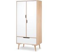 Armoire 2 portes LittleSky by Klups Sofie - Hêtre et Blanc Blanc