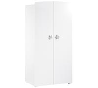 Baby Price Armoire bébé Basic 2 portes – Boutons étoile gris – Blanc/Gris