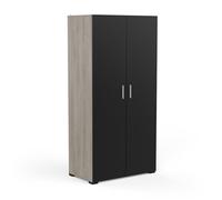 Armoire 2 portes penderie + lingère Izzy noir et bois
