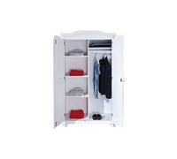 Armoire 2 portes pin massif vernis blanc Batiste
