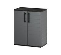 Armoire 2 portes polypropylène 68x37x84 cm gris foncé